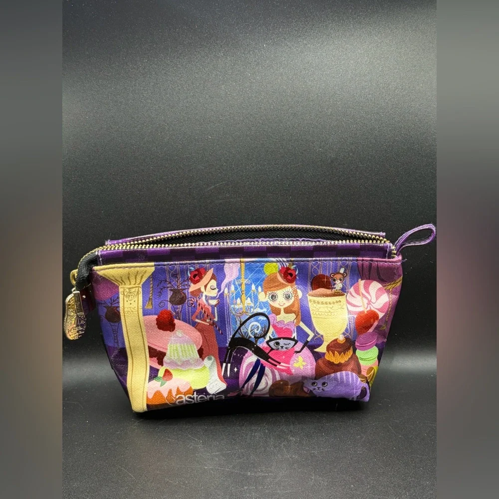 Asteria Alice Chan Kawaii Cat & Figure Rhinestone Cute Cosmetic Bag Pouch Clutch